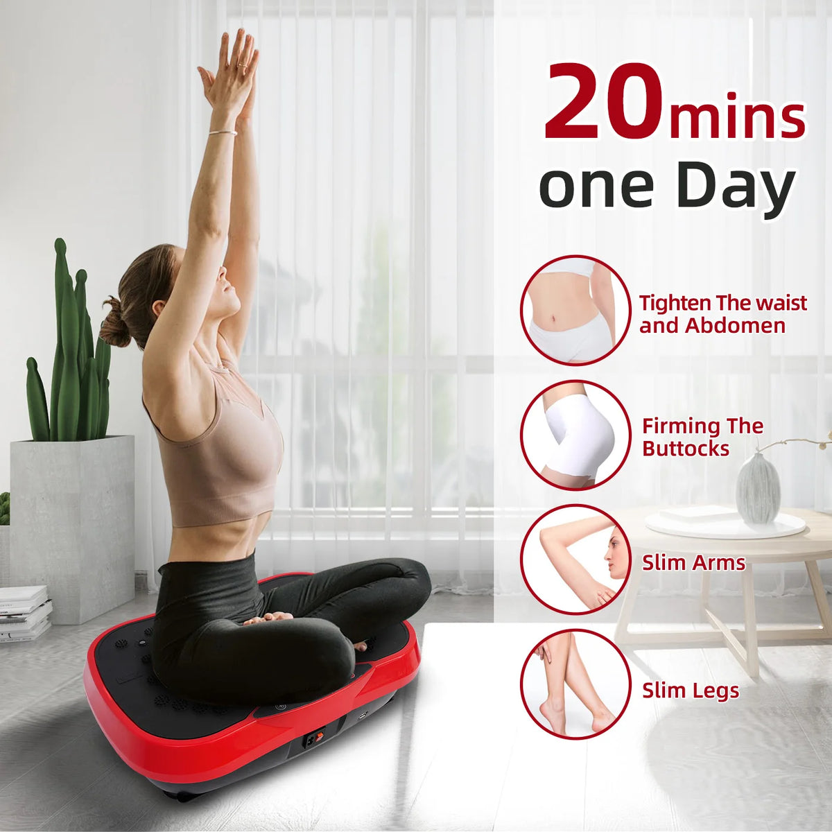 200W Vibration Plate with Remote and Bands