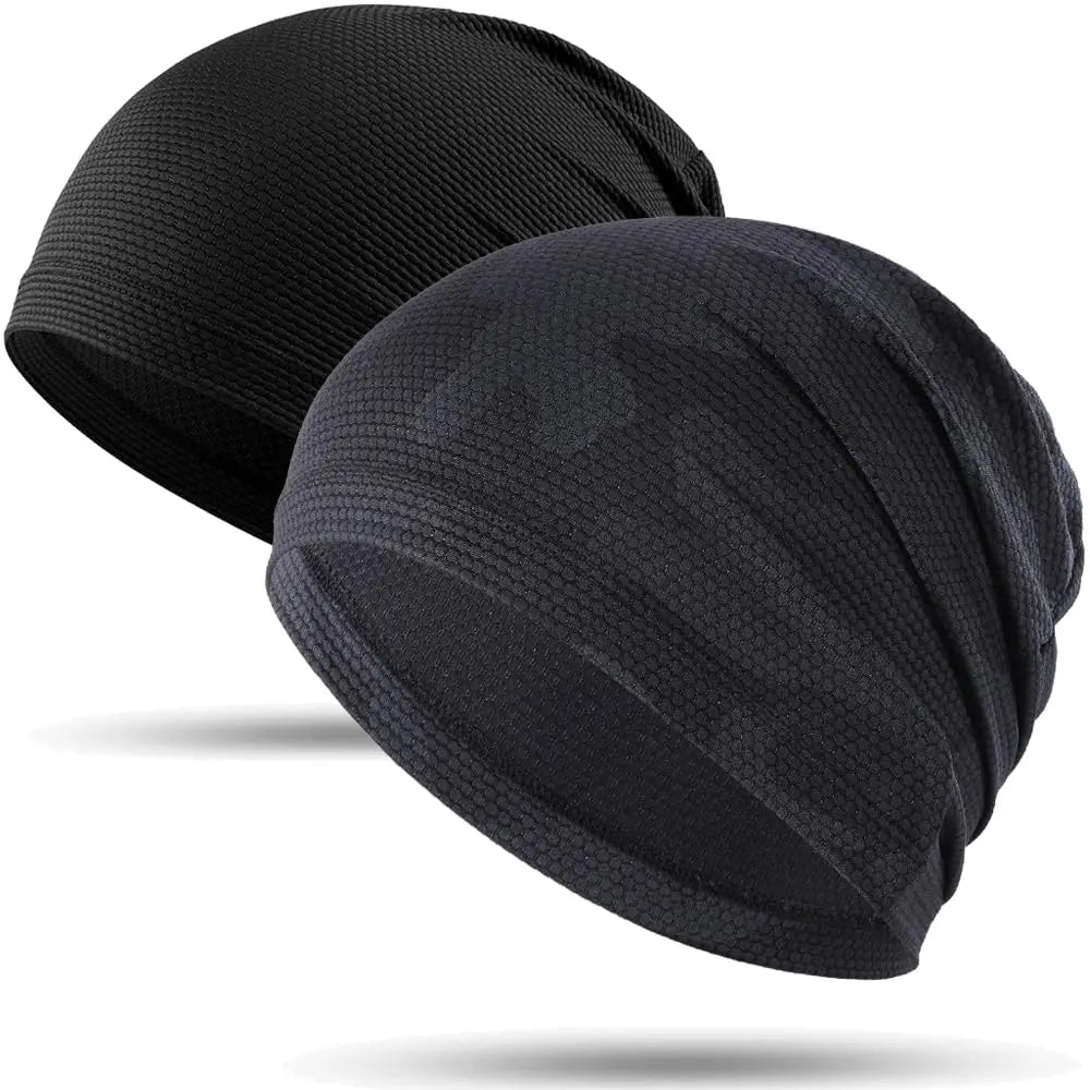 2PCS Quick-drying Running Caps Summer Breathable Cool Sports Hats Outdoor Cycling Hiking Baseball Skullies Stretchy Beanies Hat