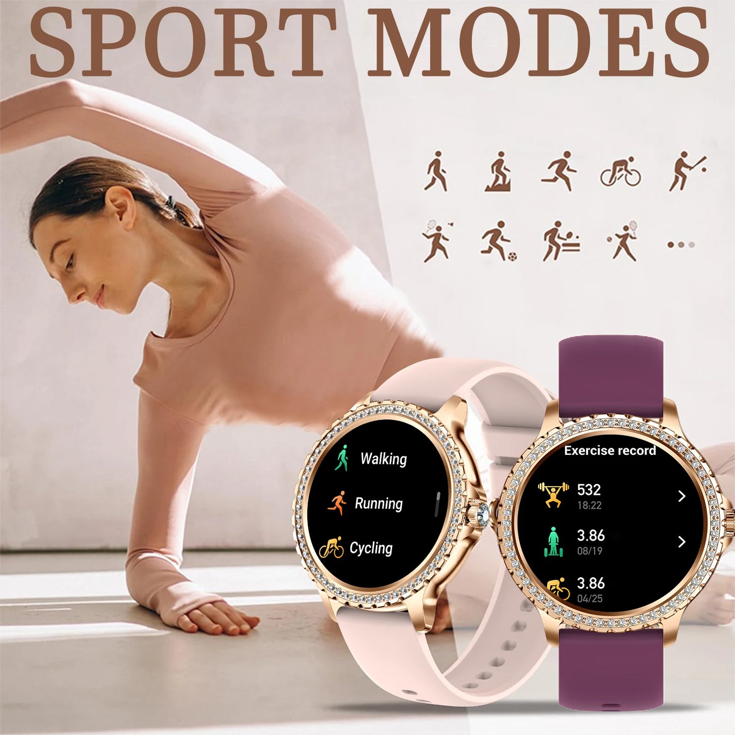 INNOFOVO Women's Smartwatch Touchscreen Fitness Tracker