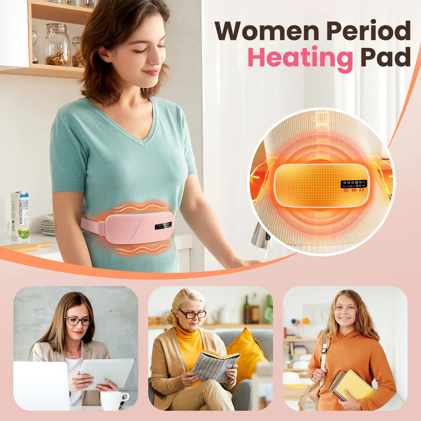 PASTSKY 5 Modes Electric Heating Waist Massage Belt For Cramps