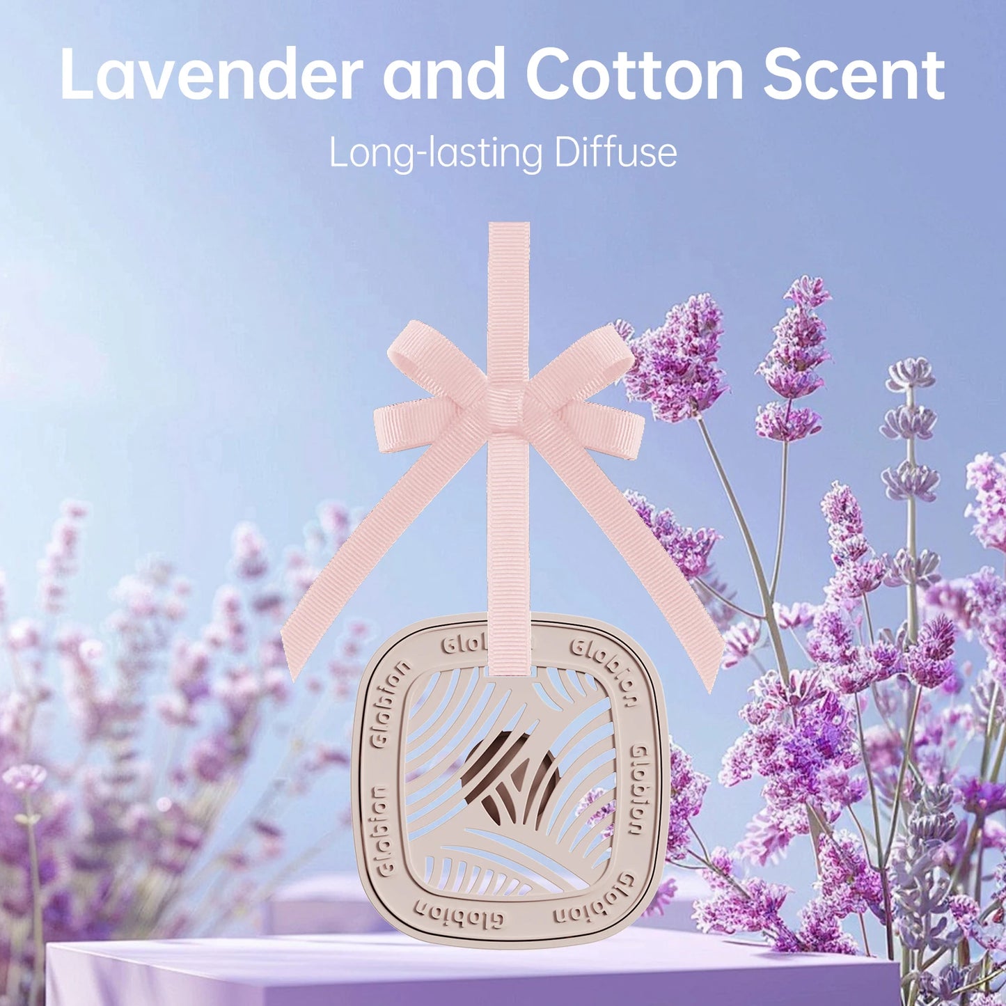 Lavender And Cotton Car Diffuser Hanging Freshener With Vent Clip