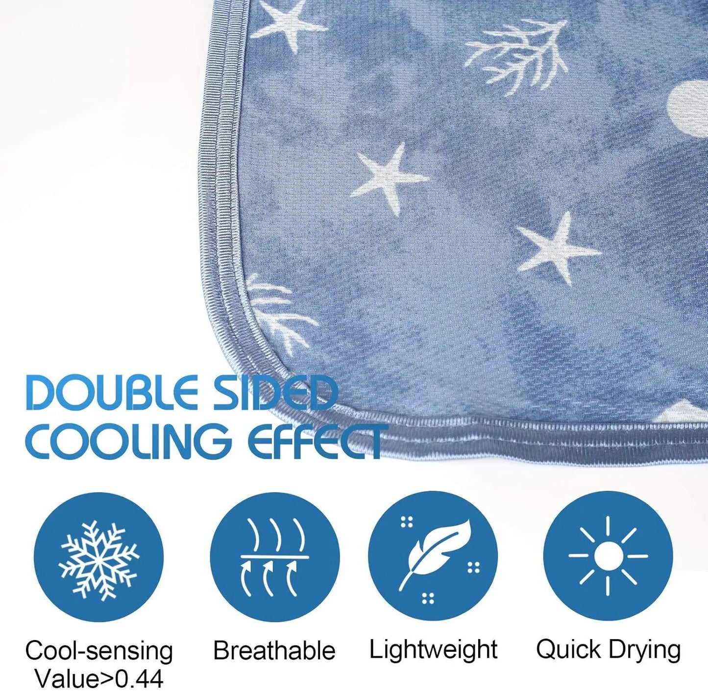 Cooling Throw Blanket with Double Sided Cold Effect, Lightweight Breathable Summer Coastal Theme Bed Blanket, Transfer Heat to K