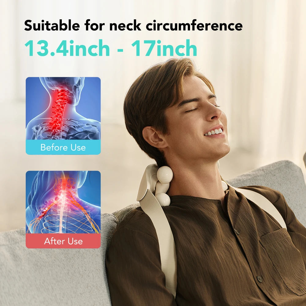 SKG Neck Massager with Heat, 6D Portable Deep Tissue Neck Massager, Cordless Electric Cervical Massager Women Men Gifts