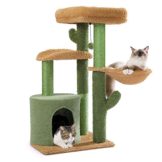 Cactus Cat Tree with Condo and Sisal Scratching Post