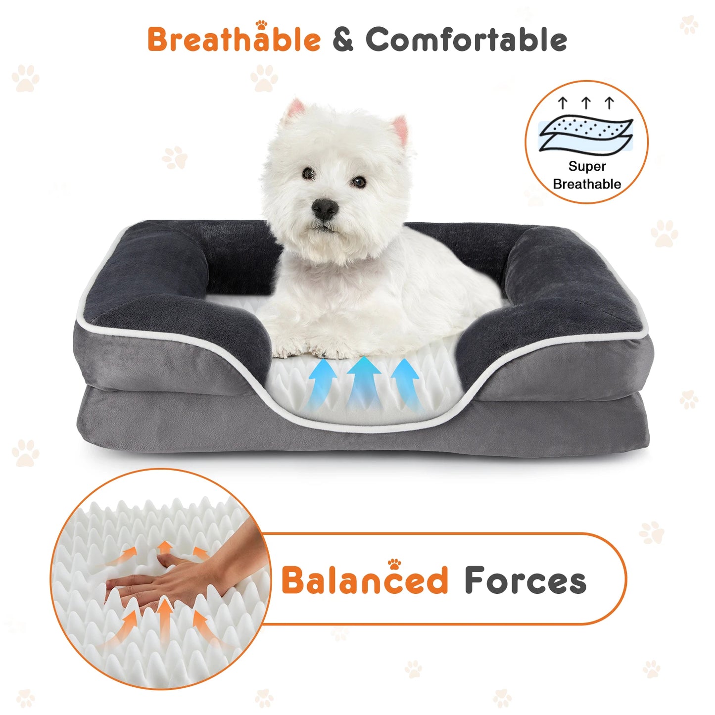 JHK Orthopedic Memory Foam Dog Bed For Small Pets Cover