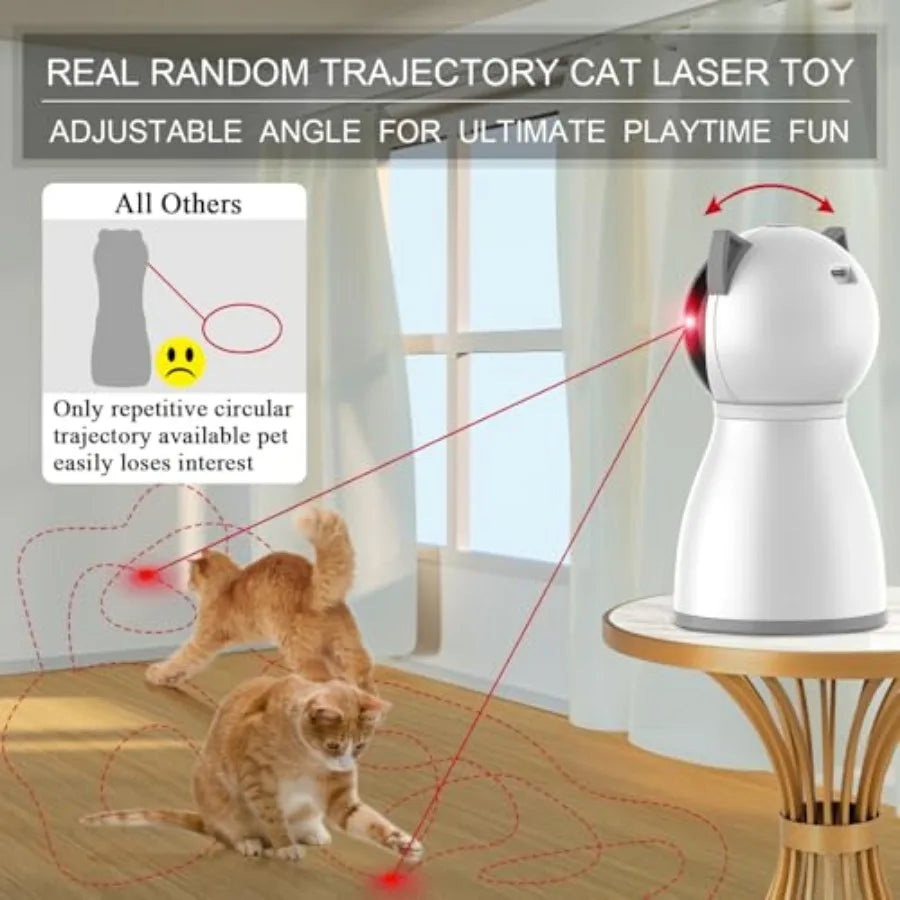 Cat Toys Laser for Indoor Cats, The 4th Generation Real Random Trajectory Motion Activated Rechargeable Automatic Cat Laser Toy