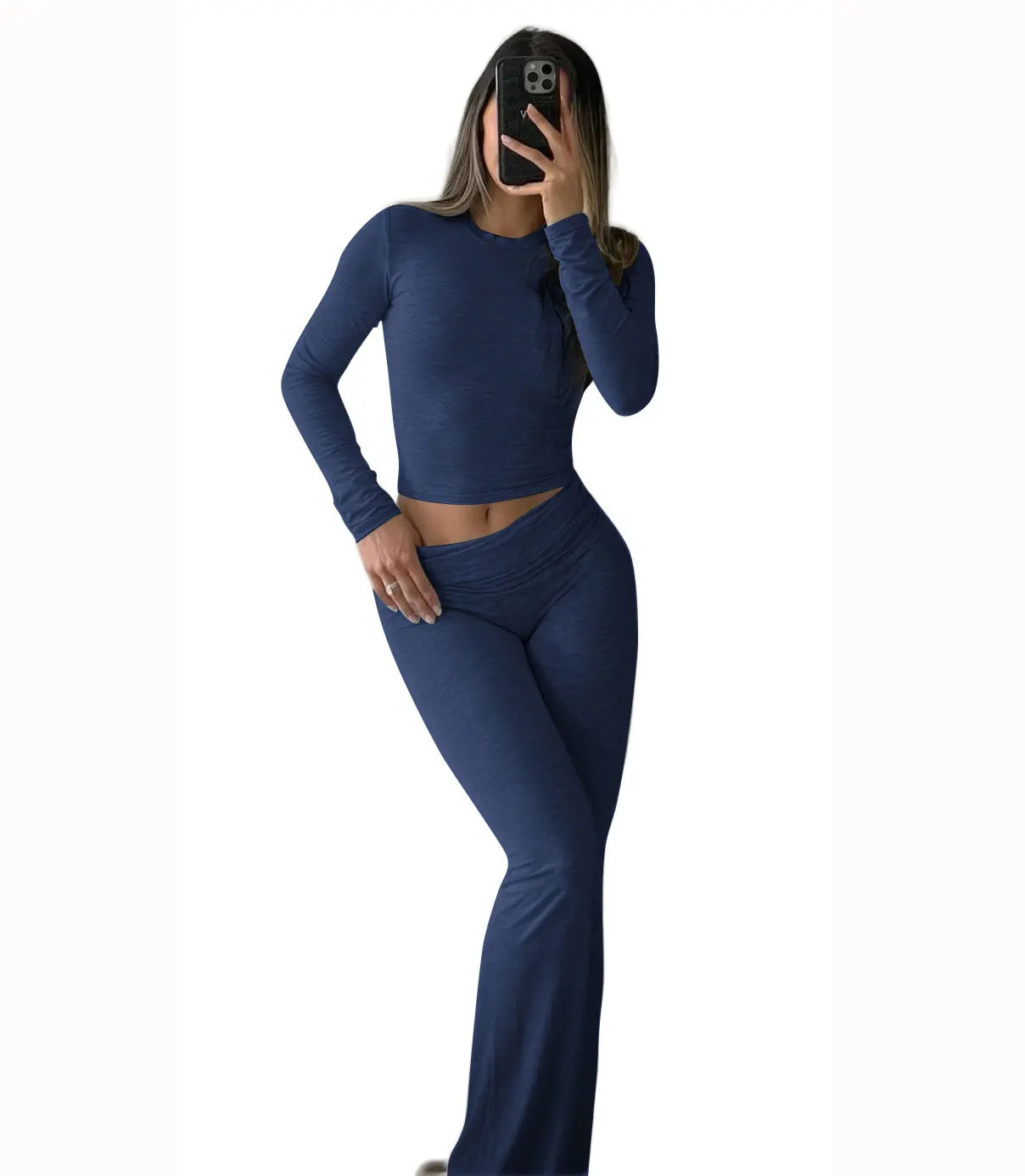 Women's Yoga Two-Piece Set Long Sleeve Wide-Leg Activewear
