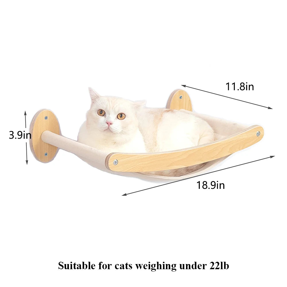 PETRAVEL CN Cat Wall Mounted Four Step Climbing Shelf With Sisal Post