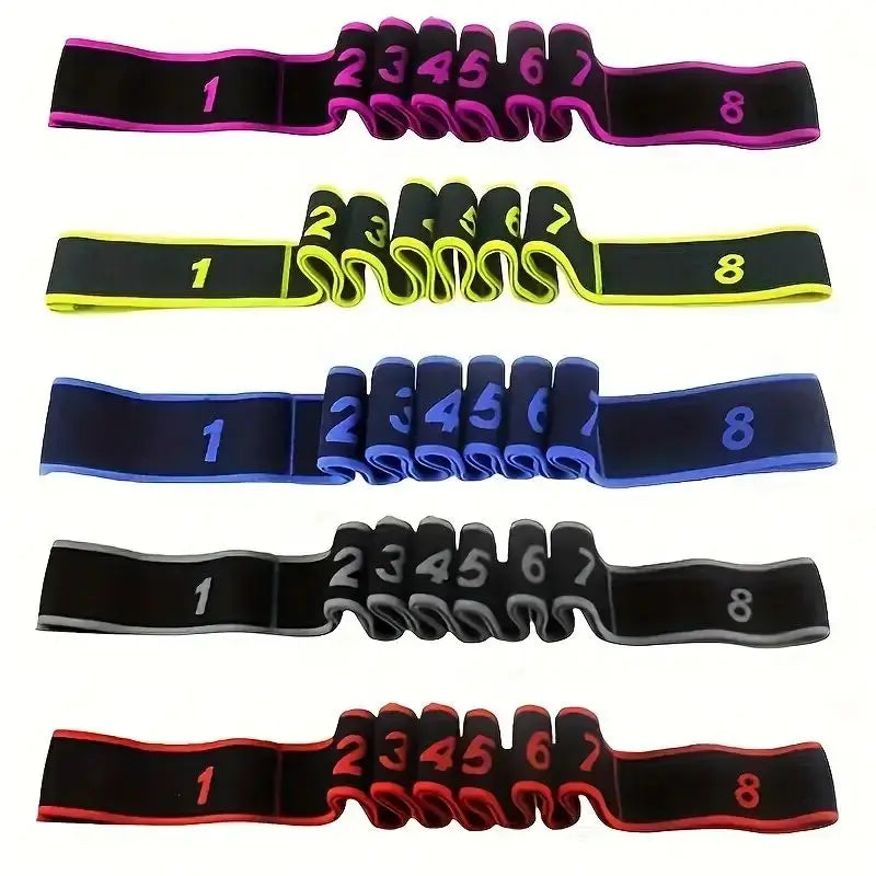 Yoga Elastic Resistance Band With 8 Independent Rings