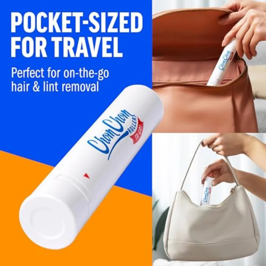 Reusable Lint Roller Pet Hair Removal Tool for Clothes, Couches, Cars, Travel - Cat Dog Hair Remover, Compact, No Sticky Refill