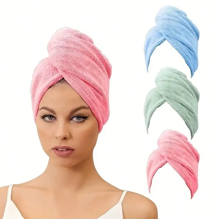 Quick-Dry Coral Fleece Hair Towel Wrap