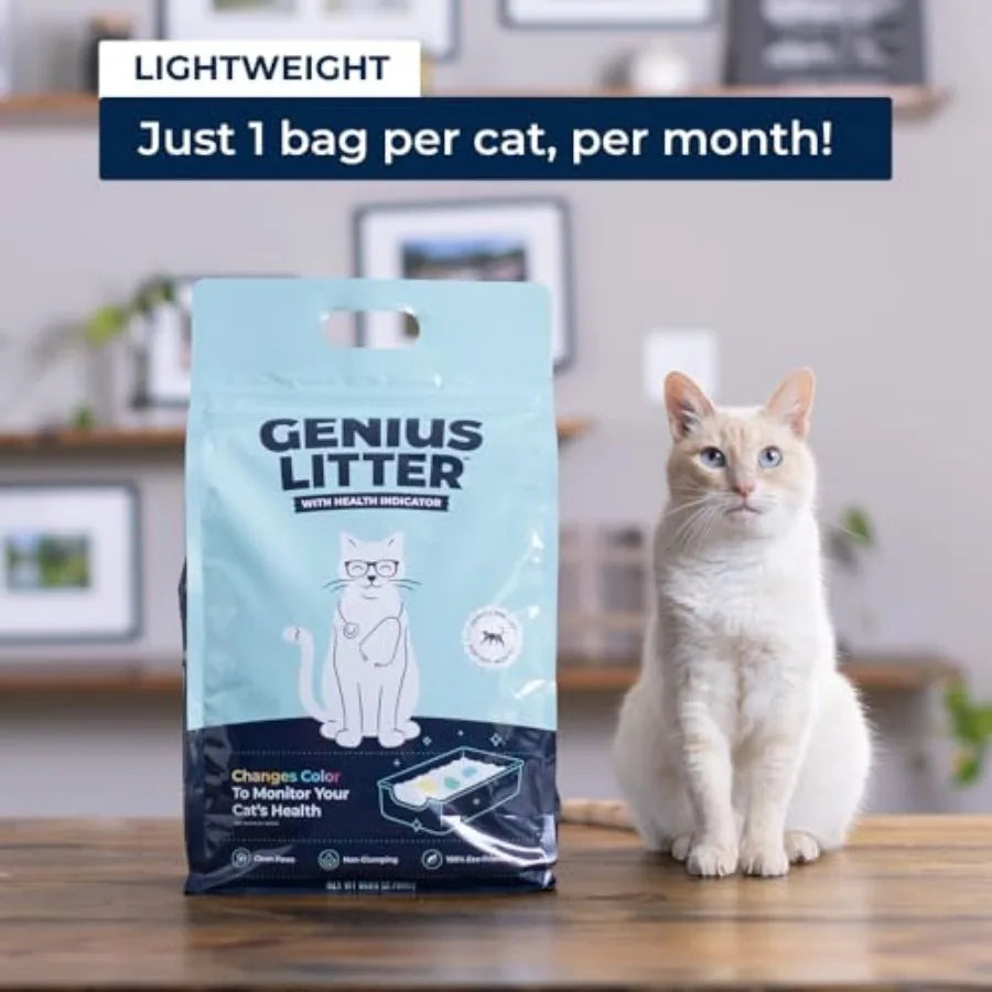 Health Monitoring Cat Litter, Featured on Shark Tank, Lightweight Crystal Silica Gel, Non Clumping, Dust Free, Low Tracking, Od