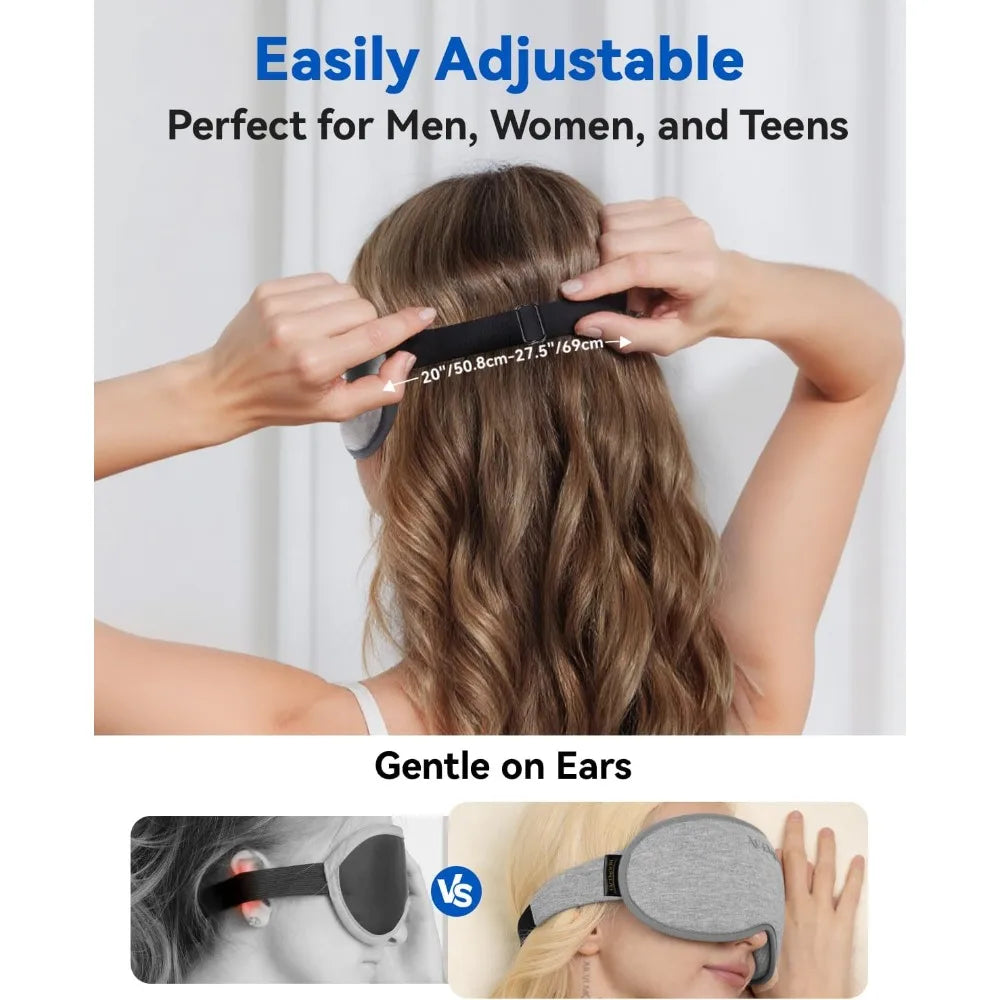 Weighted Eye Mask for Sleeping 3D Contoured Blackout Sleep Mask for Men Women Zero Pressure on Eyes Lash-Friendly Adjustable Strap for Side Sleepers Travel Essential for Long Flights Road Trips Airplane Nap Meditation