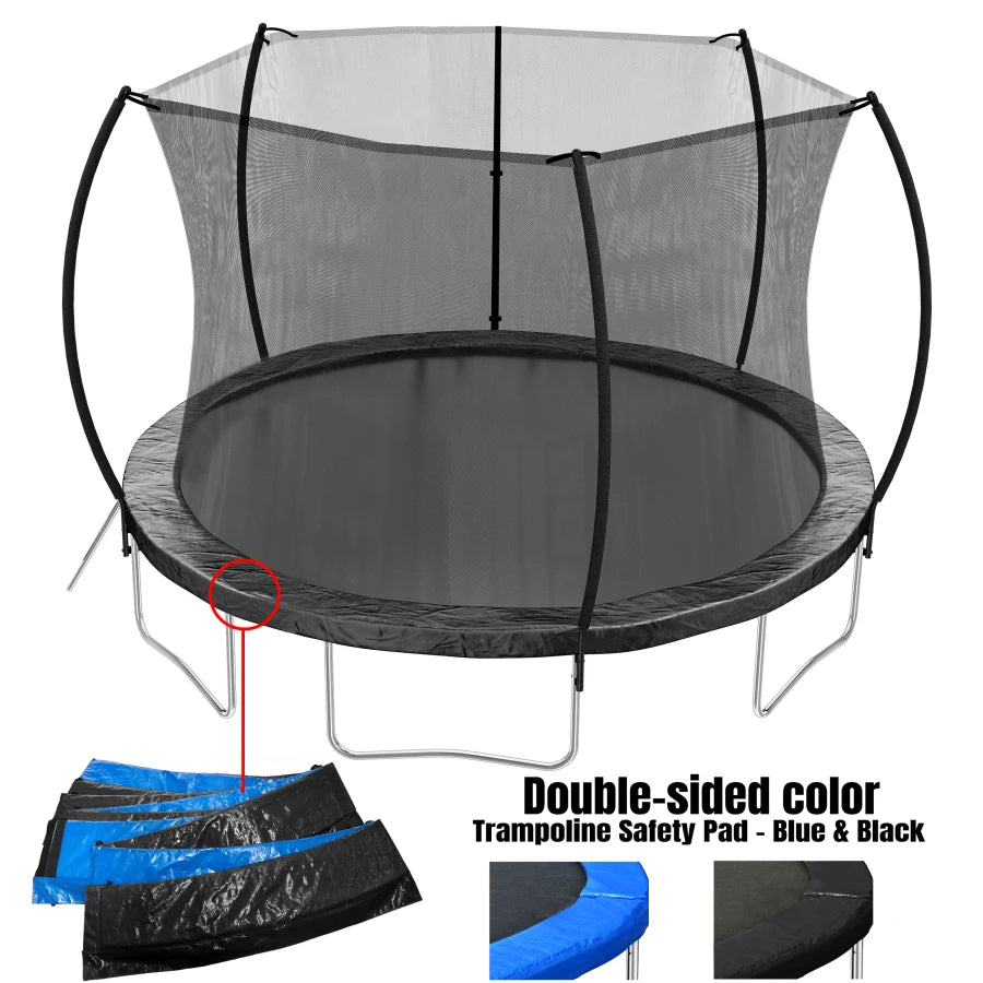 Trampoline With Enclosure Net And Ladder For Kids And Adults