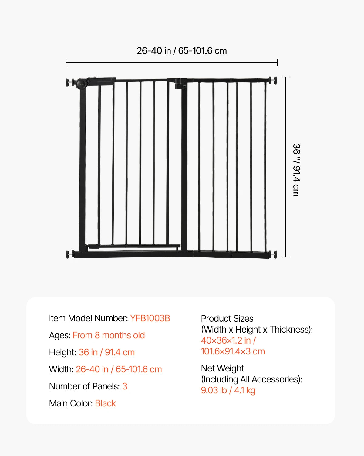 Pressure-Mount Walk-Through Pet and Baby Gate