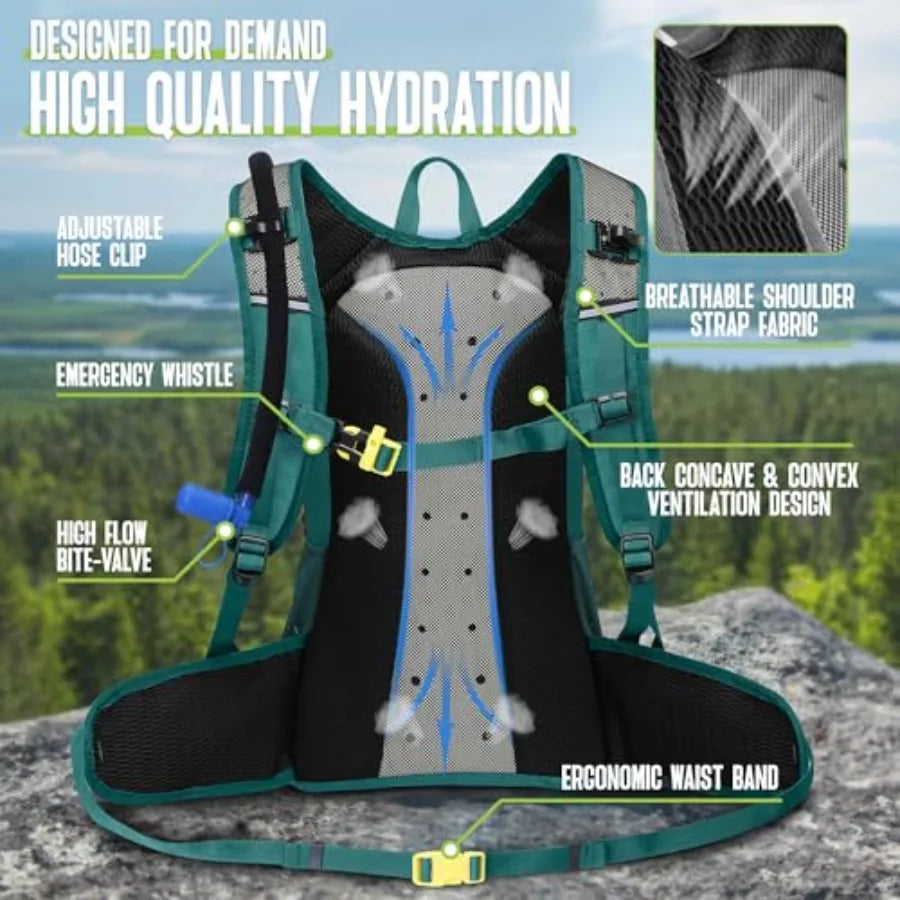 Hydration Backpack With Insulated Water Bladder For Hiking