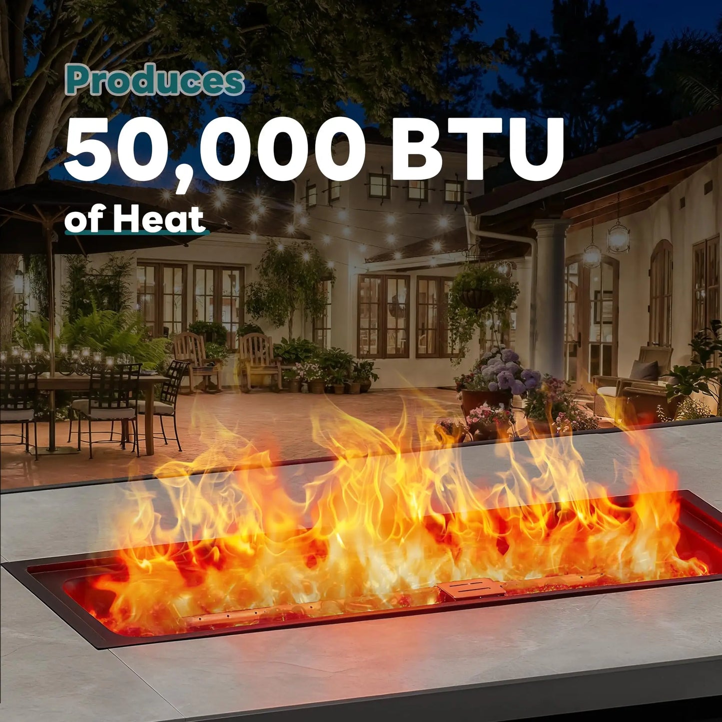 JHK Outdoor Propane Fire Pit Table CSA Certified 50000 BTU
