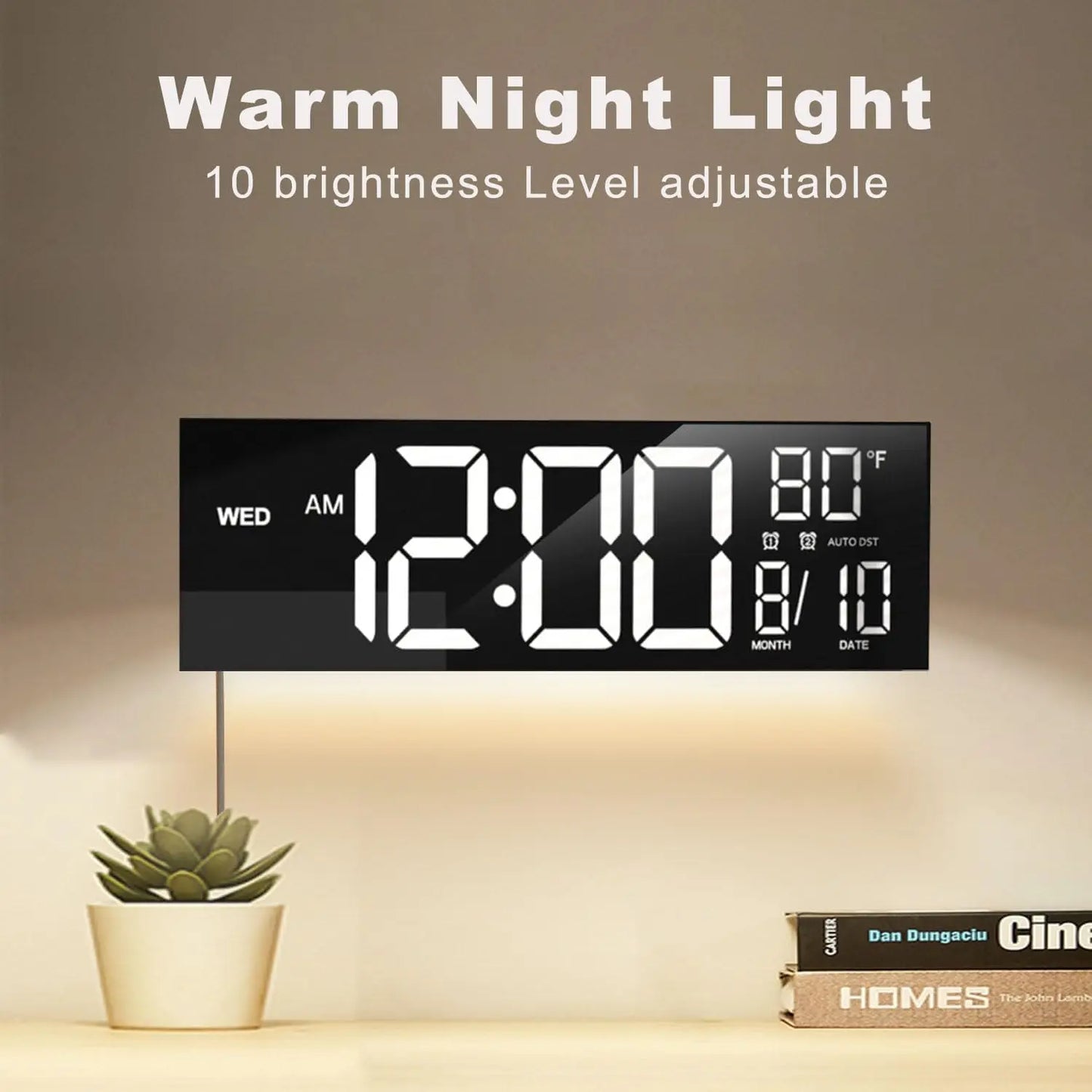 Digital Wall Clock With Remote, Timer, Alarm, Temperature