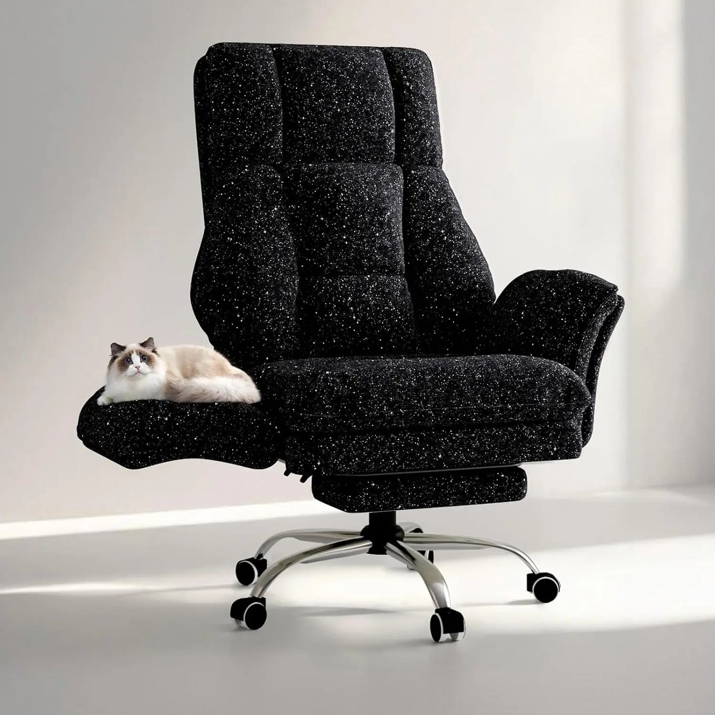 Ergonomic Reclining Office Chair With Flip Armrests And Footrest