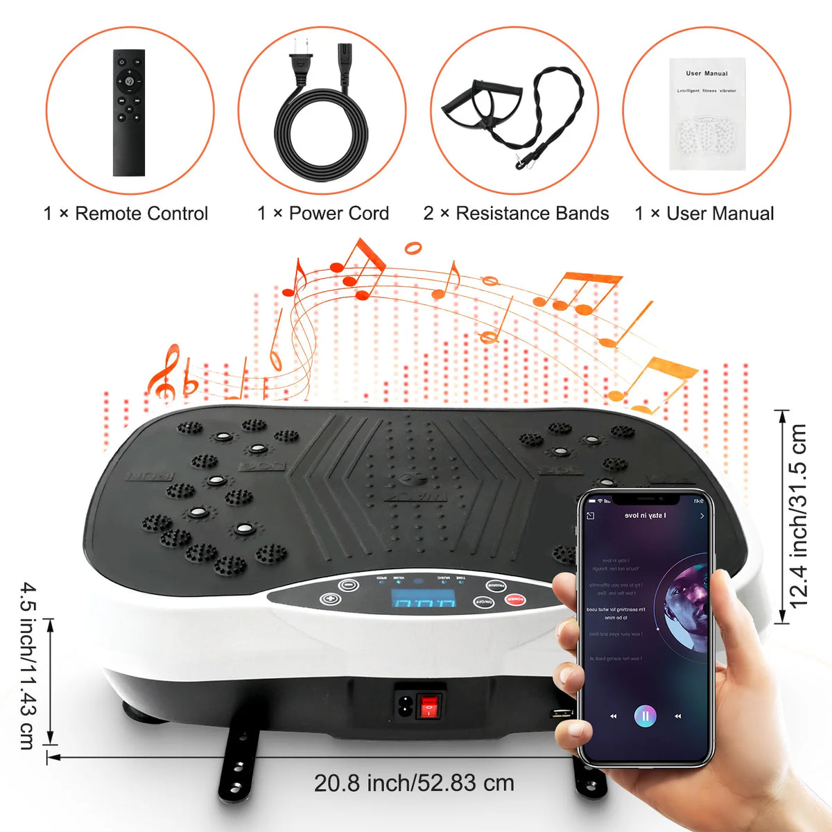 200W Vibration Plate with Remote and Bands