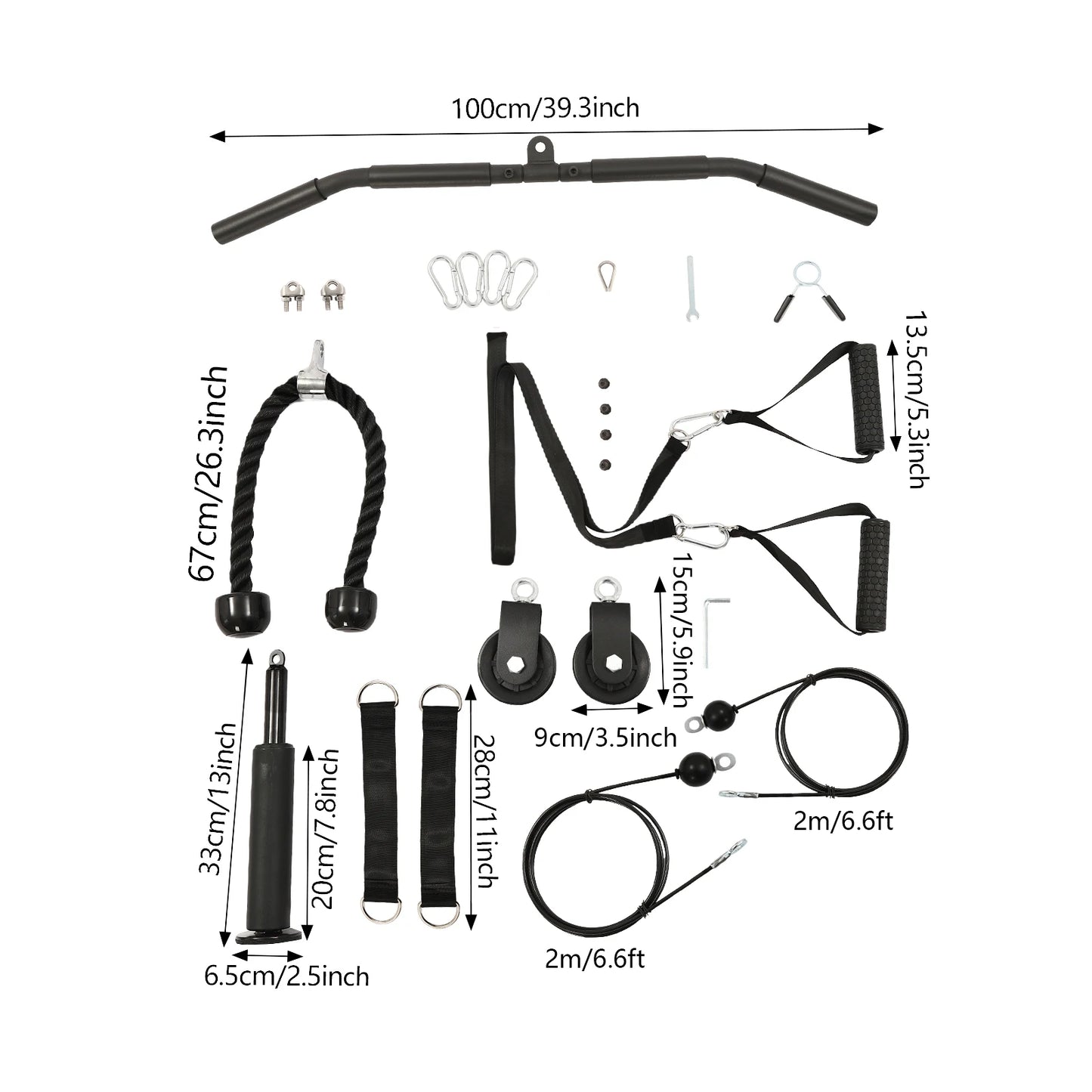 Cable Pull Fitness Gym Arm Biceps Triceps Rope Strap Weight Lifting Bodybuilding Strength Training Pulldown Pulley System Gym