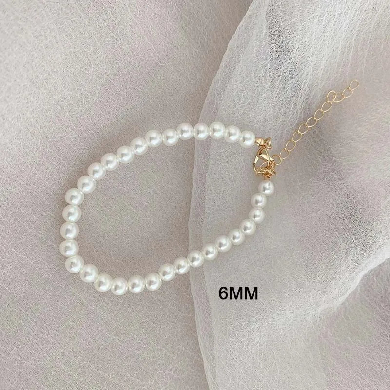 Double Layer Crystal Pearl Beaded Bracelet For Women Vintage Ethnic Style