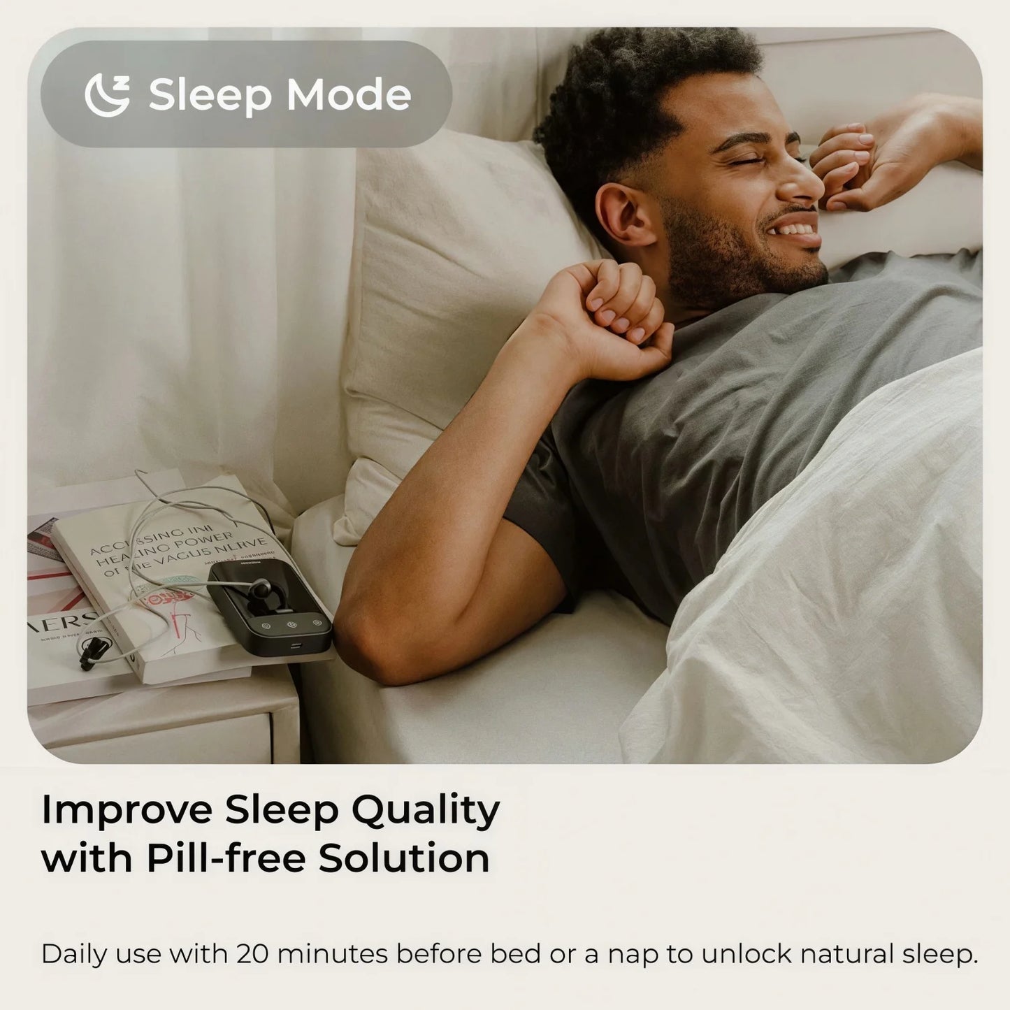 ZenoWell Vita Ear-Worn Vagus Nerve Stimulator, Portable Non-Invasive taVNS Wellness Device for Calmness, Relaxation, Sleep Routine and Daily Balance