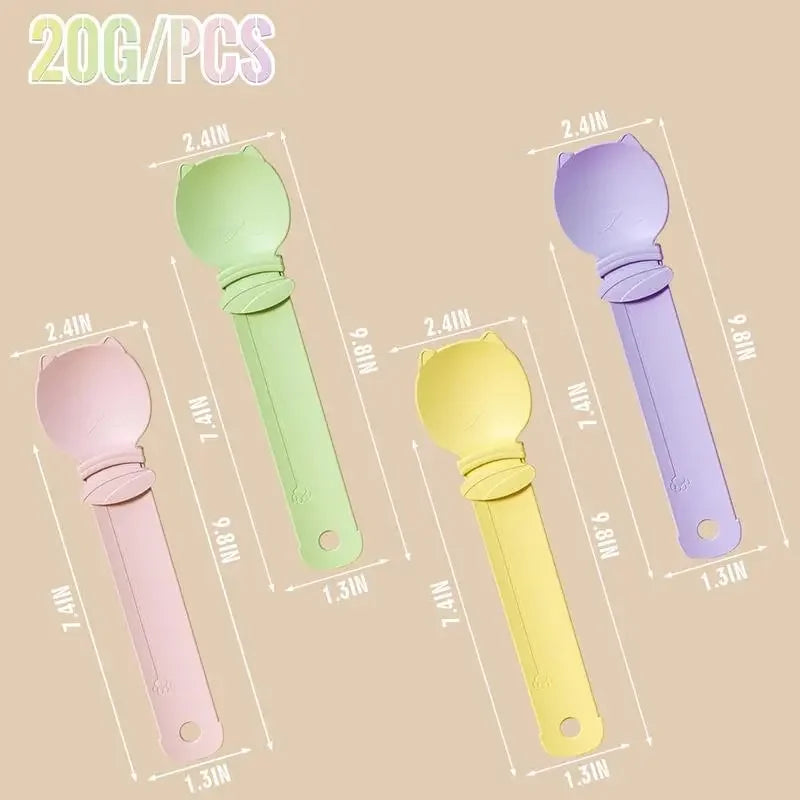 4Pcs Cat Treat Dispenser Multi Function Spoon for Lickable Cat Treats Cats Treats Squeeze Spoon Treat Feeding Wet Spoons Easy Feeding 4 Styles