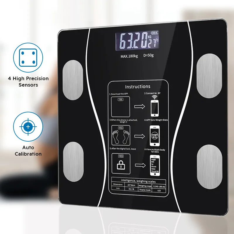 Smart Body Fat Digital Wireless Bathroom Scale Body Composition Analyzer