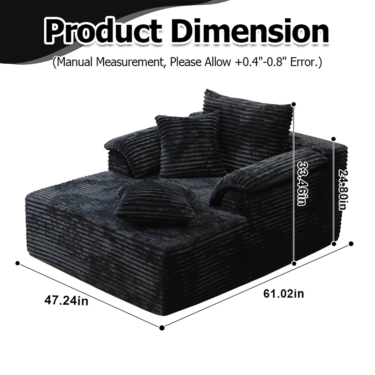 Minimalist Sofa Bed With Cushions No Assembly For Living Room