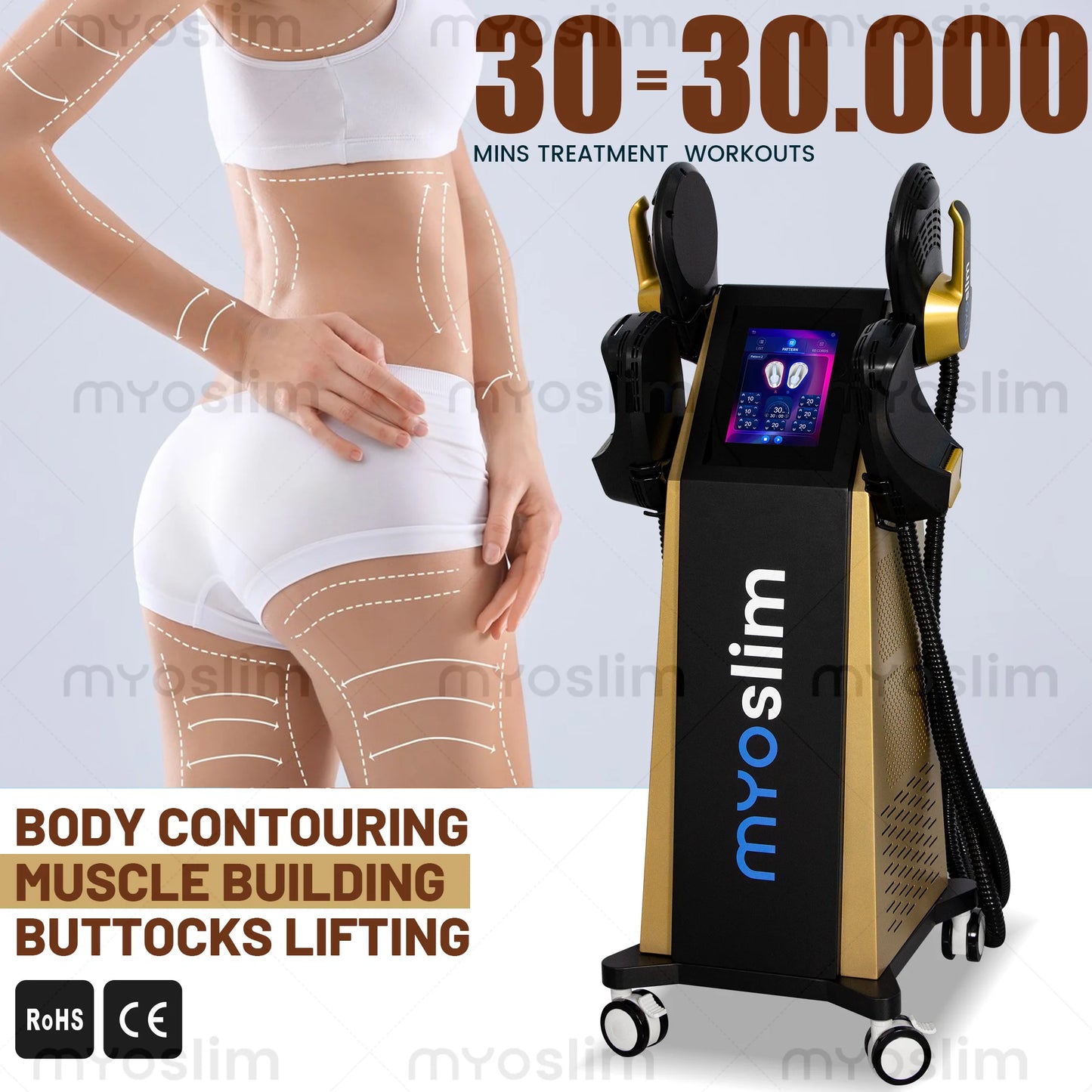 EMS Body Slimming Machine Electrical Muscle Stimulation for Sculpting Fat Burning Weight Control Carving Fitness Equipment