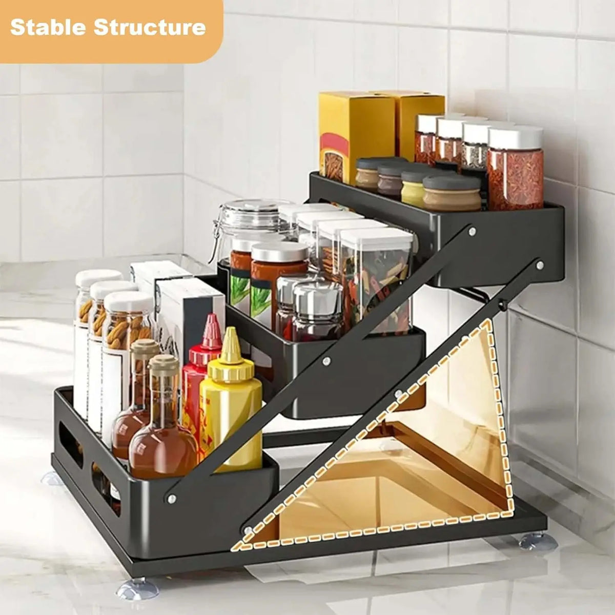 Adjustable Folding Spice Rack Organizer