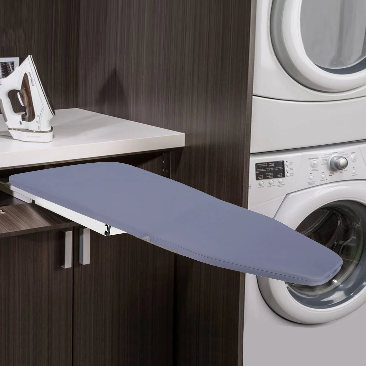 Retractable Ironing Board For Cabinet Storage With Pull Push Mechanism
