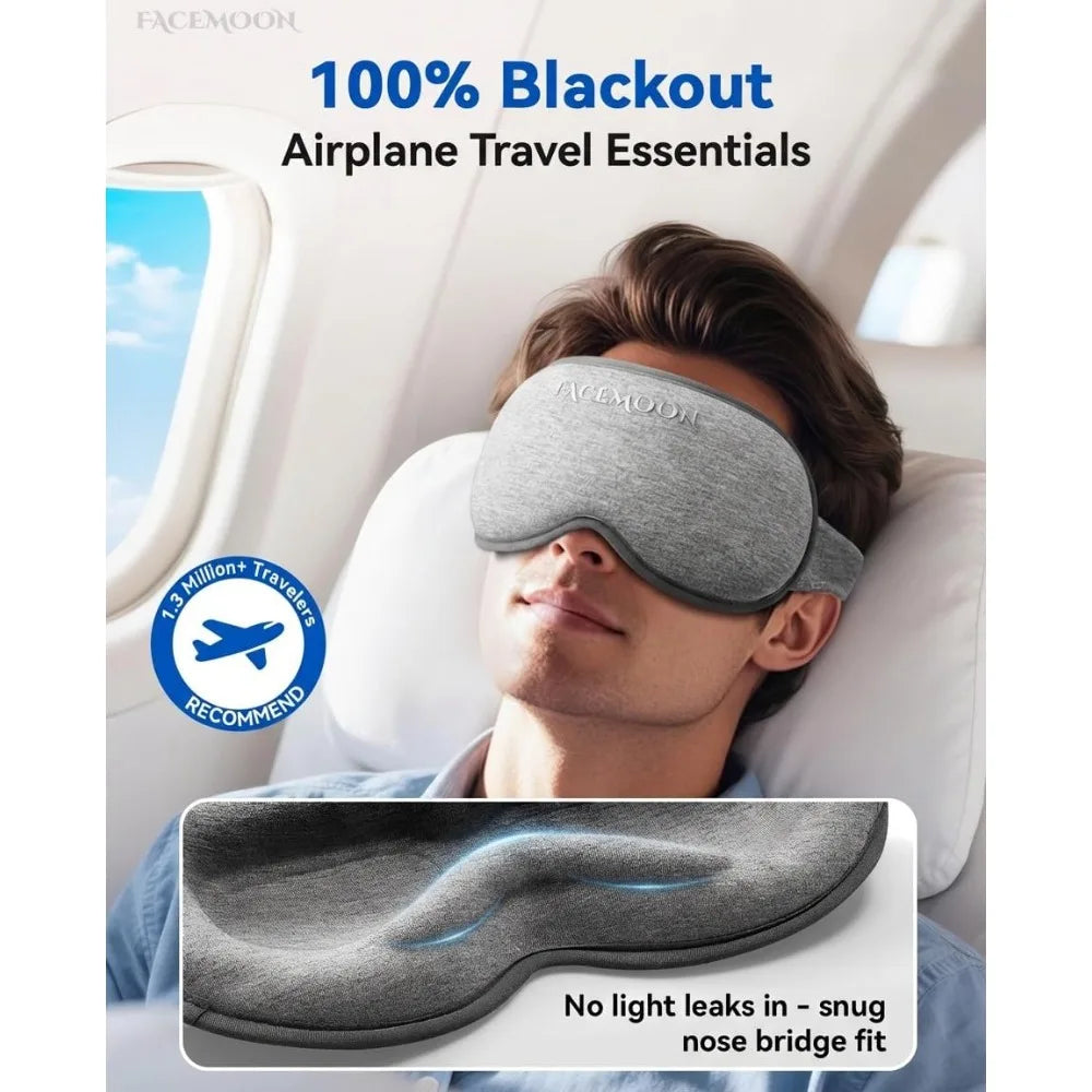 Weighted Eye Mask for Sleeping 3D Contoured Blackout Sleep Mask for Men Women Zero Pressure on Eyes Lash-Friendly Adjustable Strap for Side Sleepers Travel Essential for Long Flights Road Trips Airplane Nap Meditation