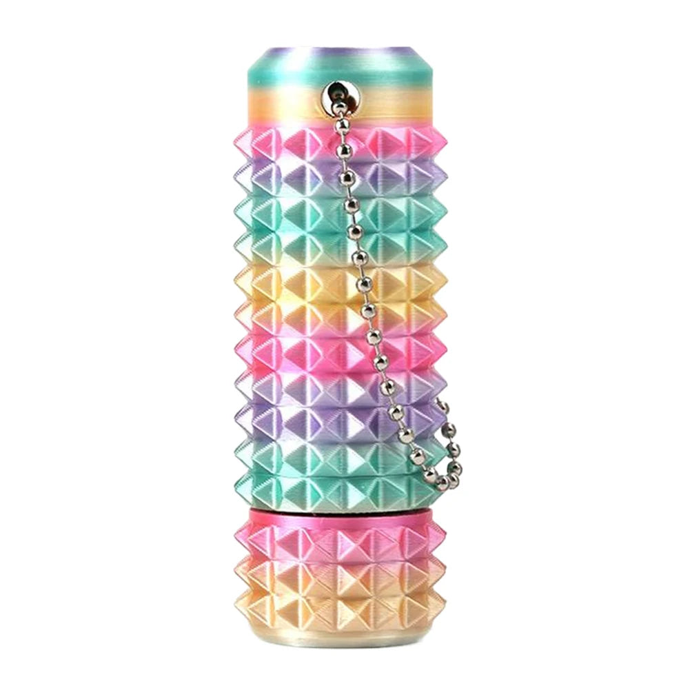 Spiky Grippie Stim Keychain 3D Printed Calming Keychain Roller Spiky Grippie Stim Keyring for  and Boost Focus