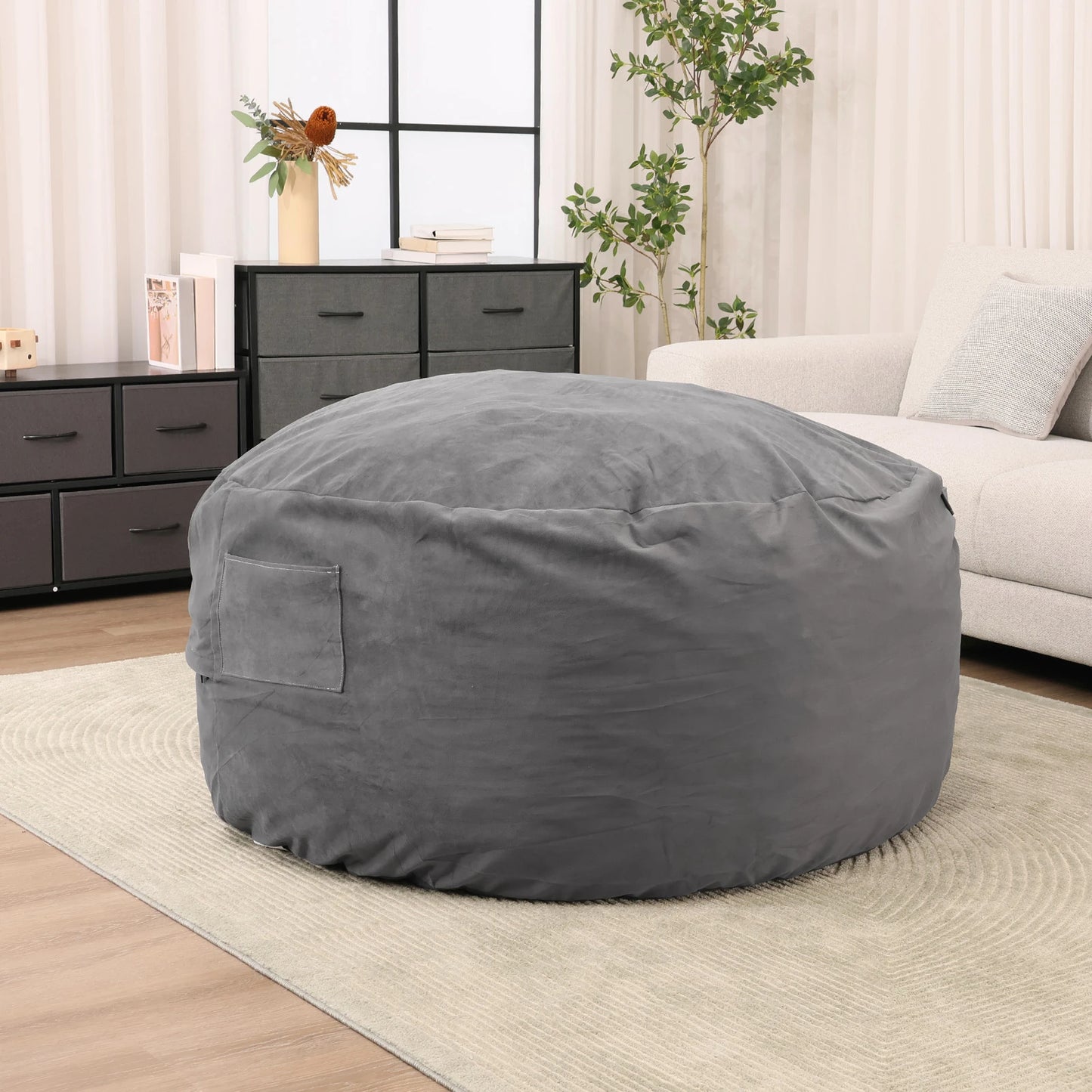 JHK Bean Bag Chair For Gaming And Reading Foam Filled