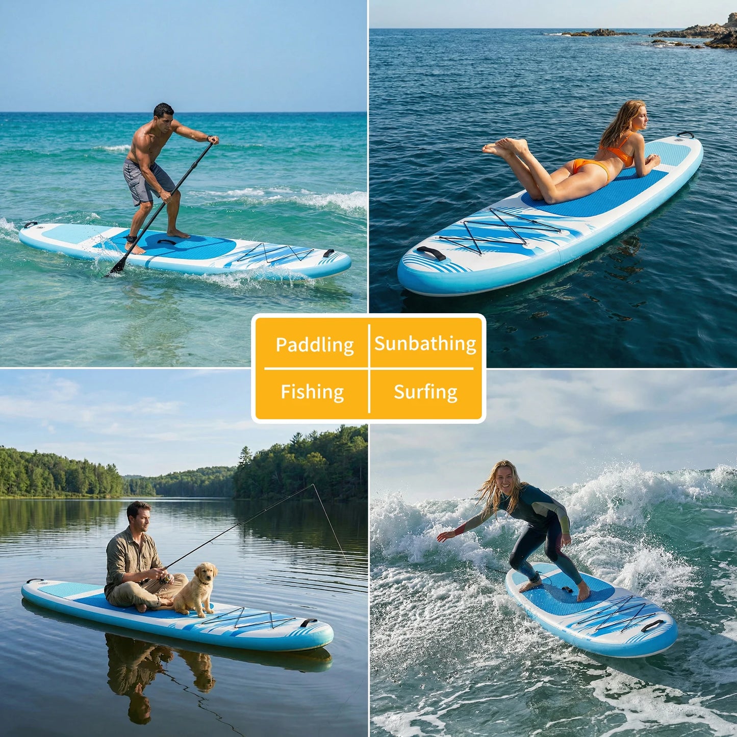 JHK Inflatable Stand Up Paddle Board 10.5'×33'' Paddle Boards with Non-Slip Deck Durable Advanced Material and Complete SUP Accessories for All Skill Levels