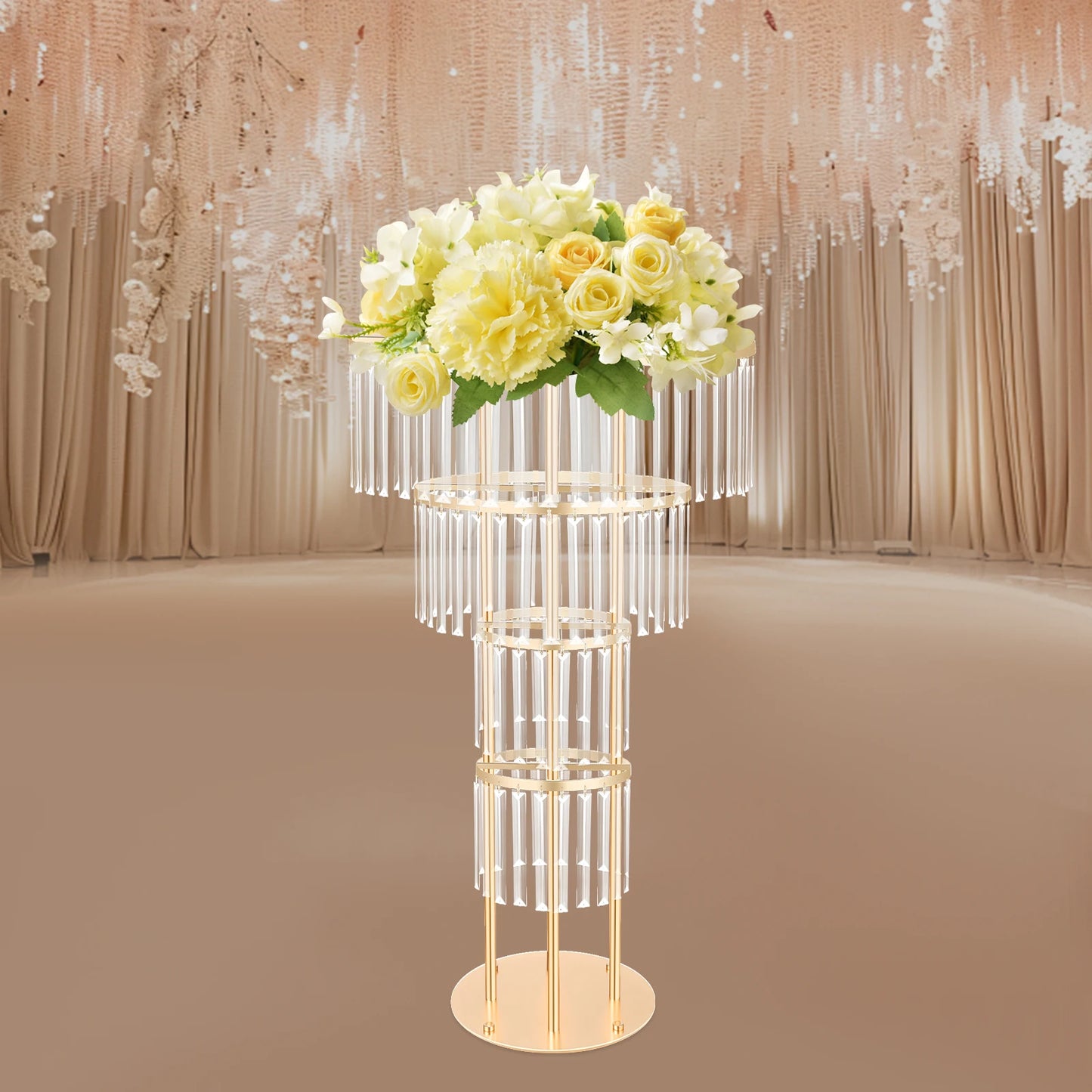 Bymaocar Crystal Flower Stand Wedding Centerpiece