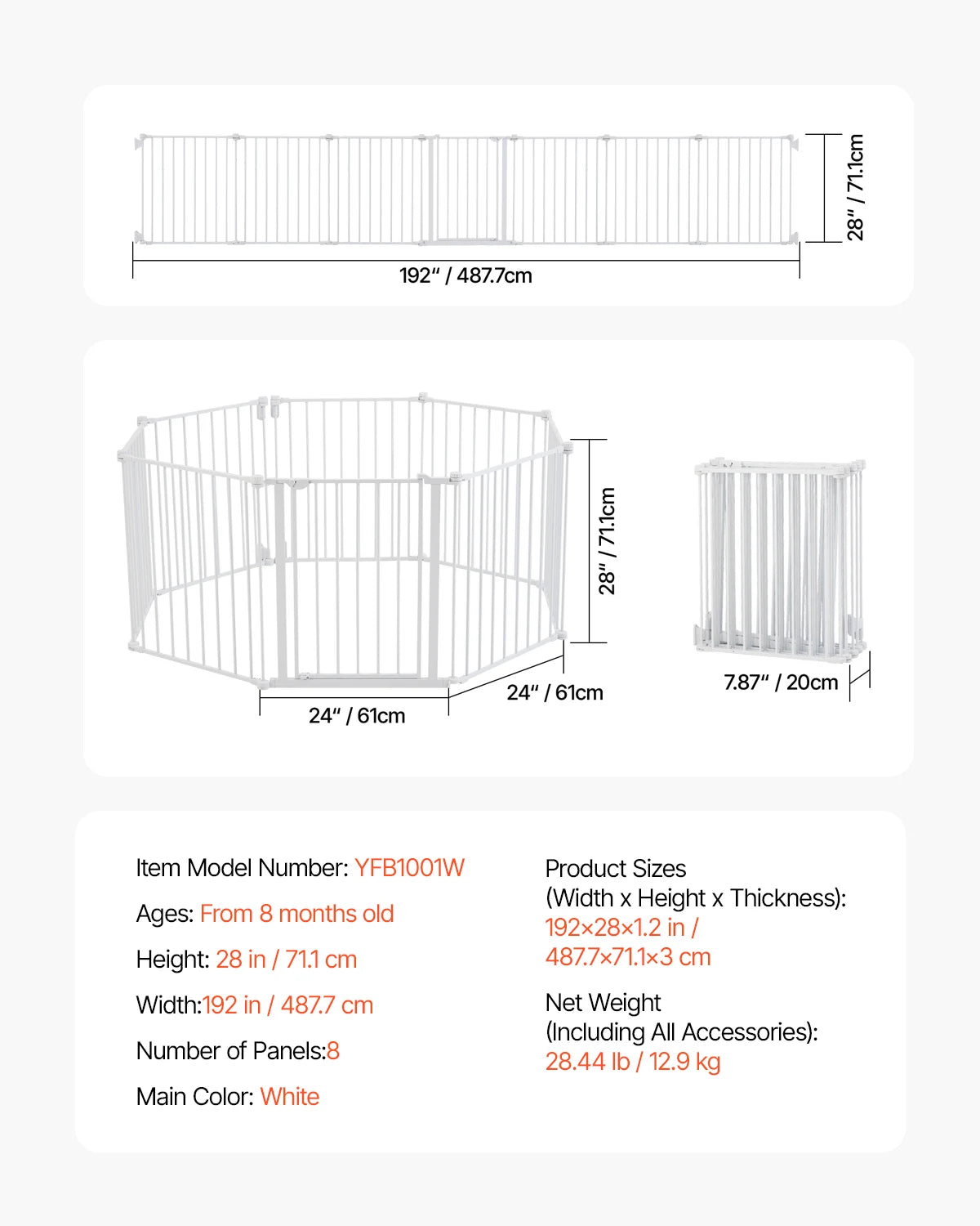 Pressure-Mount Walk-Through Pet and Baby Gate