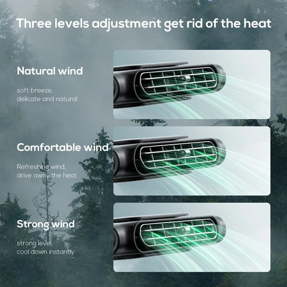 Portable USB Car Seat Fan Headrest Cooling Air Fan For Front Rear Seat Passenger Backseat Cooling Fan Electric Car Interior Fan