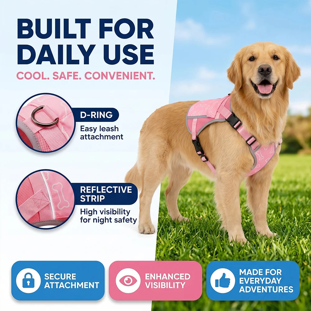 Cooling Vest Pet Cool During Walks Or At Home Features Replaceable Cooling Pack For Alaskan Malamutes, Golden, Border Outdoors