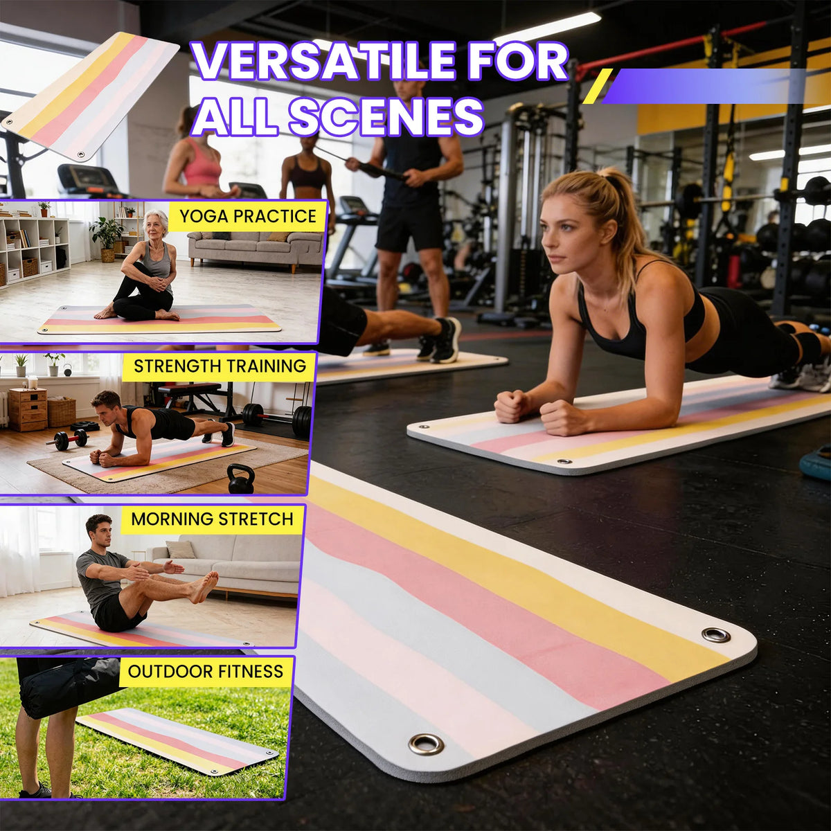 Non-Slip Hanging Exercise Mat, 71 x 24 in