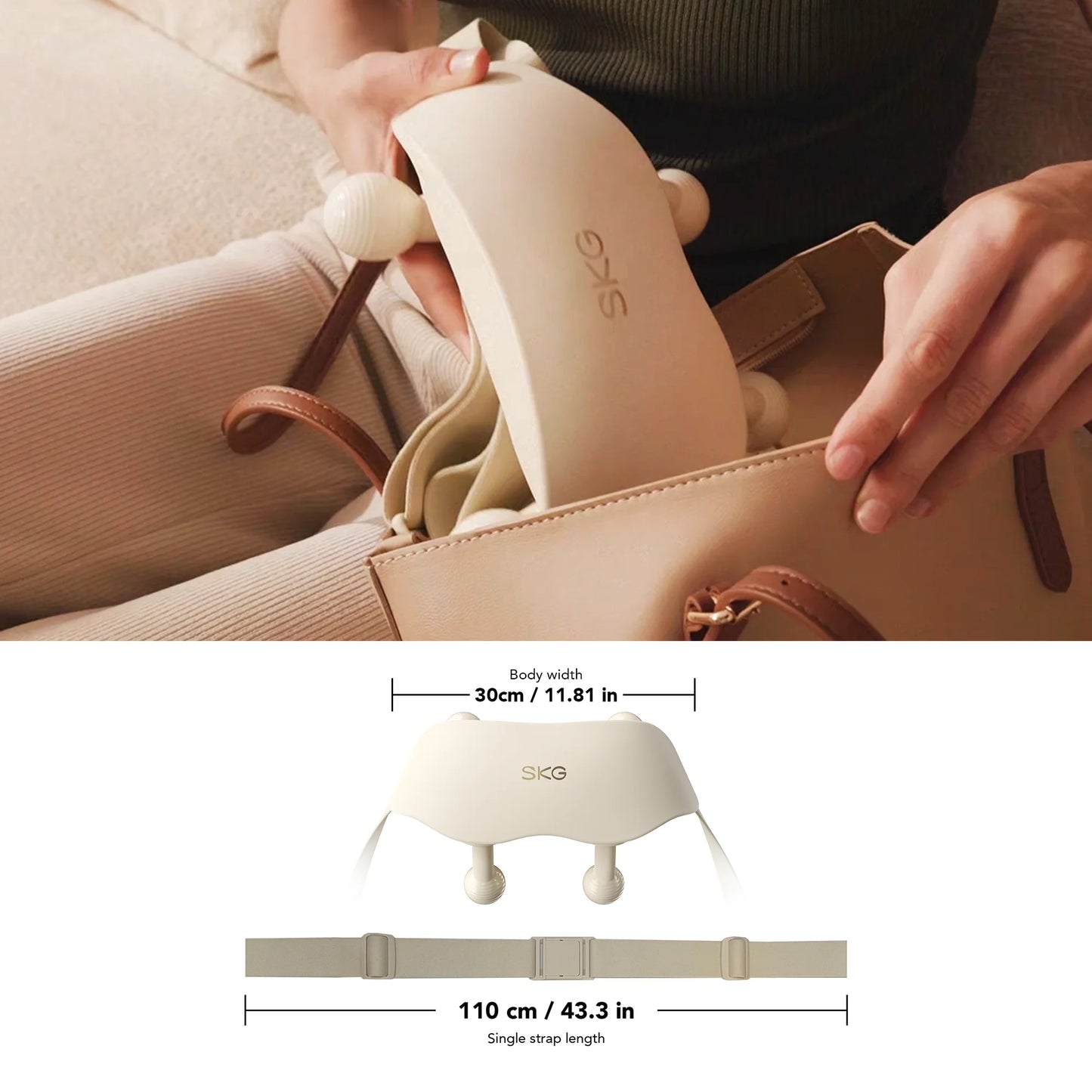 SKG Neck Massager with Heat, 6D Portable Deep Tissue Neck Massager, Cordless Electric Cervical Massager Women Men Gifts