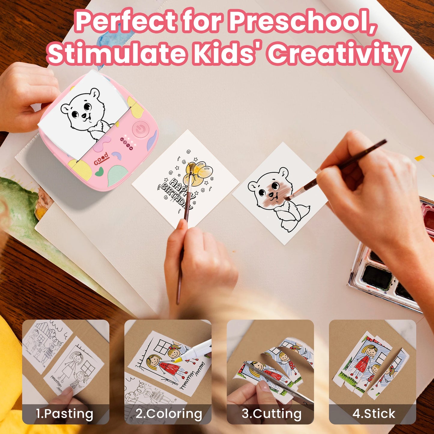 Portable Thermal Printer Bluetooth Pocket Photo Label Printer Inkless Printpod Sticker Printing Android iOS Printers for Home