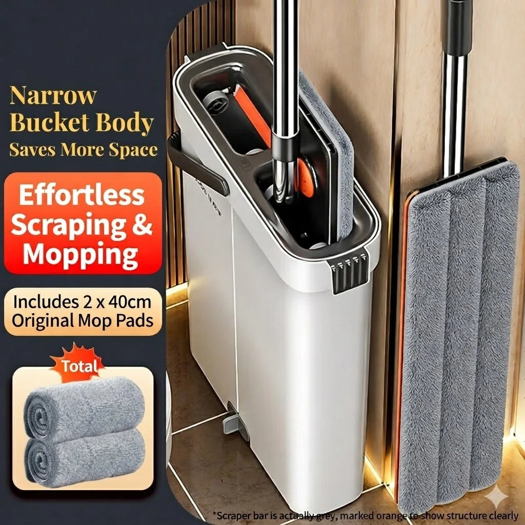 Joybos Space Saving Mop Bucket Set With Self Wringing Mop