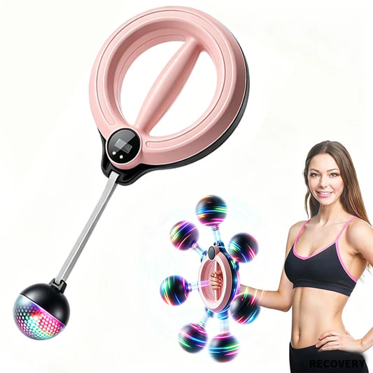 Pink Adjustable Twister Arm Exerciser 3 Display Modes 360° Rotary Hand Cranked Wrist Trainer Non Slip Portable for Home Gym Yoga Pilates Arm Slimmer Fat Burning Full Body Workout Fitness Equipment