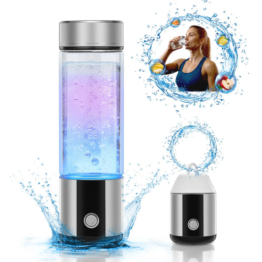 Hydrogen Water Bottle, Up to 6000ppb, Hang & Go Portable Hydrogen Water Generator with SPE/PEM Technology, Leak-Proof Design for Home, Office, Travel, Hiking