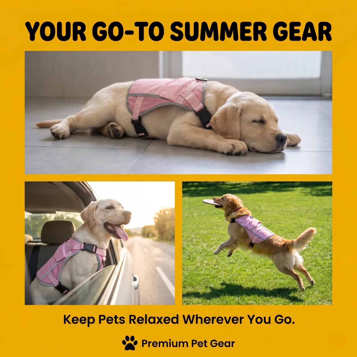 Pet Dog Cooling Vest Harness Cooler Jacket For Walking Dog Outdoor Camping Hunting Training Refrigerator Cooling Source For Dogs