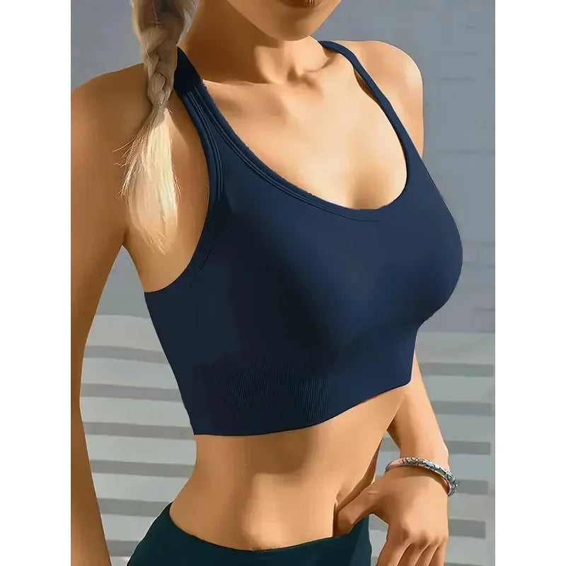 W4 Sports Seamless Padded Push Up Yoga Tank Bra For Women
