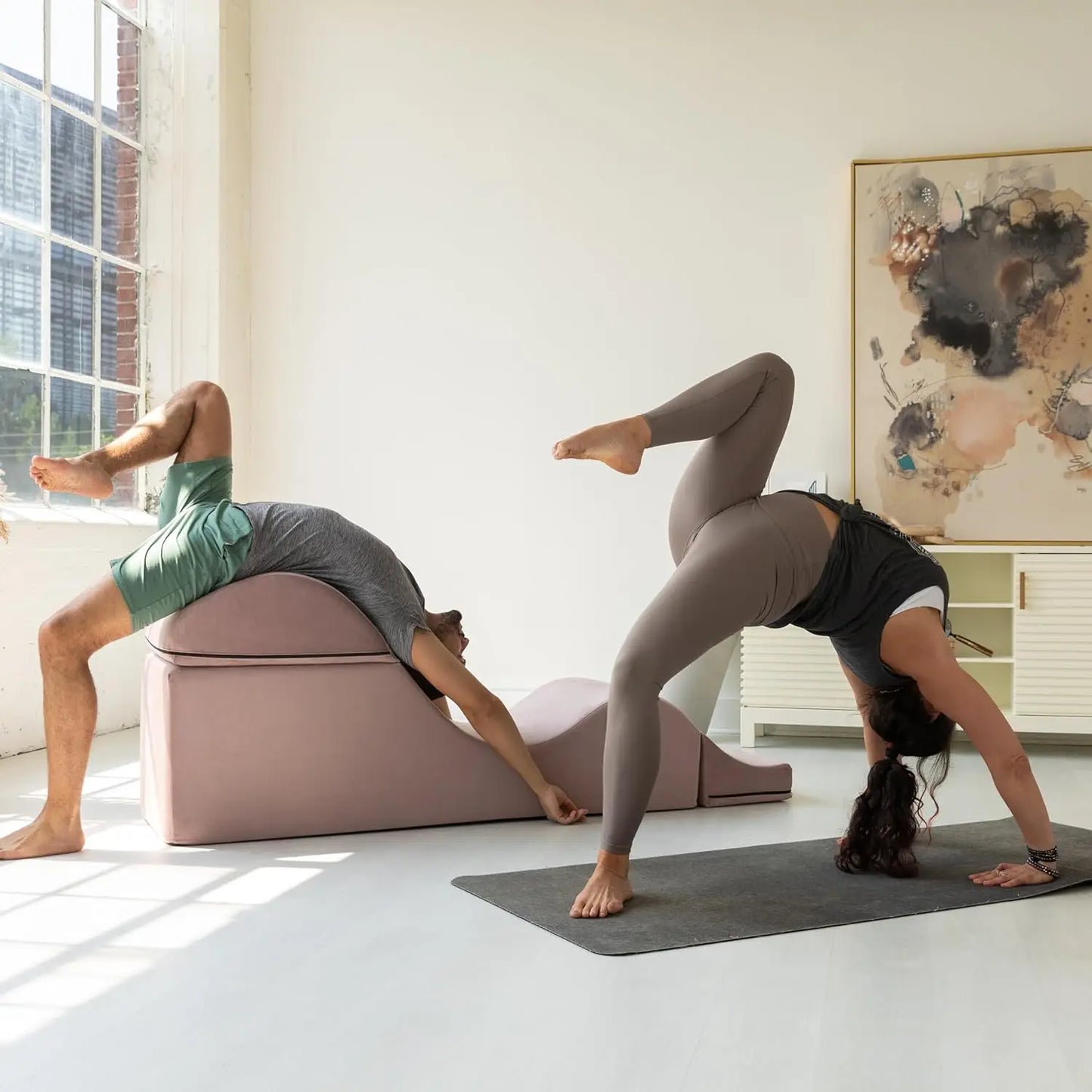 Convertible Yoga Bench Ottoman End Of Bed With Concealed Foldout